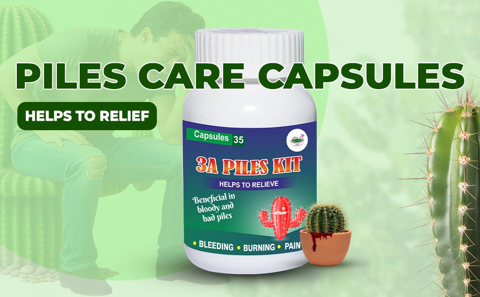 3A Piles Kit by Aarogya India | Ayurvedic Piles Relief Kit for Internal & External Hemorrhoids | Natural Pain & Bleeding Support