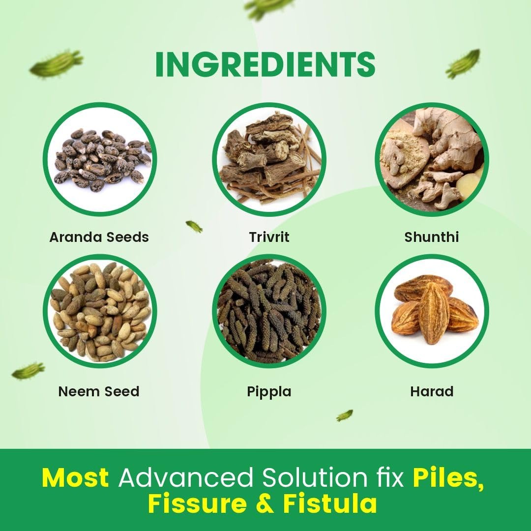 3A Piles Kit by Aarogya India | Ayurvedic Piles Relief Kit for Internal & External Hemorrhoids | Natural Pain & Bleeding Support