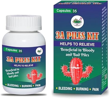 3A Piles Kit by Aarogya India | Ayurvedic Piles Relief Kit for Internal & External Hemorrhoids | Natural Pain & Bleeding Support