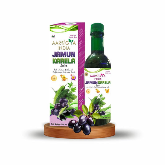 Aarogya India Jamun Karela Juice 750ml | Natural Blood Sugar Support | Ayurvedic Health Drink